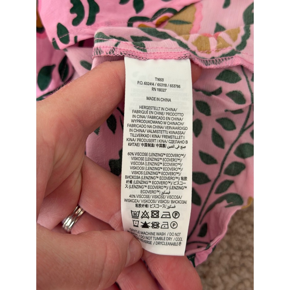 Boden Top Blouse Floral Print Easy Print Floral Pink size 4 Small - Picture 8 of 9